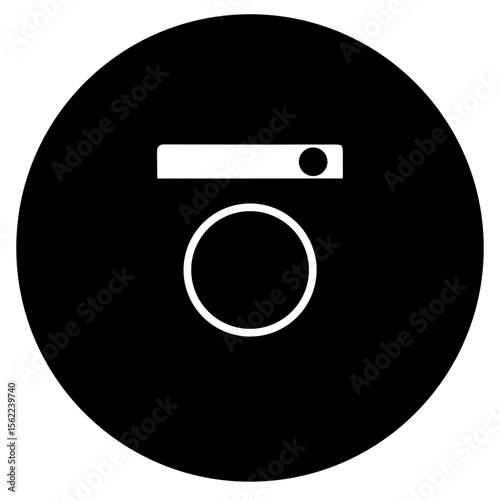 Washing machine front view simple symbol silhouette vector illustration
