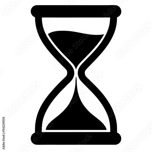 Simple hourglass time measurement device silhouette vector illustration