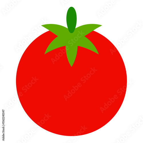 red tomato on green background