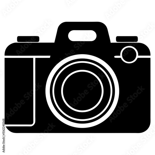 Simple camera equipment photography device silhouette vector illustration