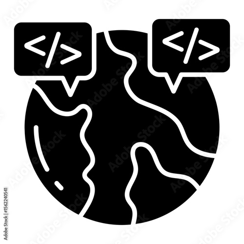 Unique design icon of global coding