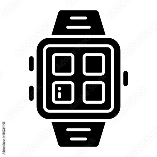 solid design icon of smartwatch
