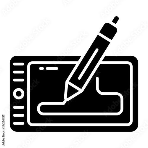 Editable solid design vector of graphic tablet