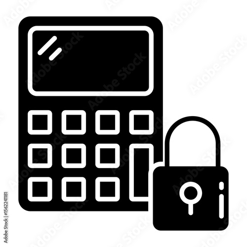 A unique design icon of secure calculation