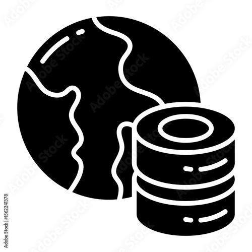 An icon design of global database