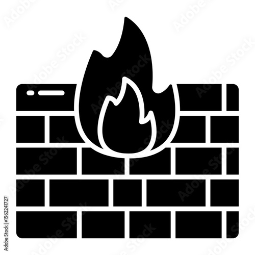 An editable design icon of firewall