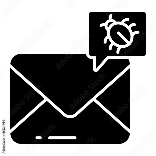 Infected mail icon in editable design
