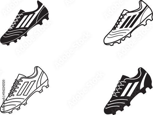 Four Vector Illustrations of Soccer Cleats