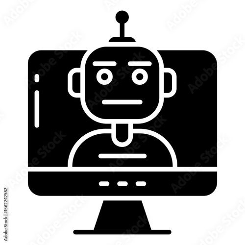 A colored design icon of robot get