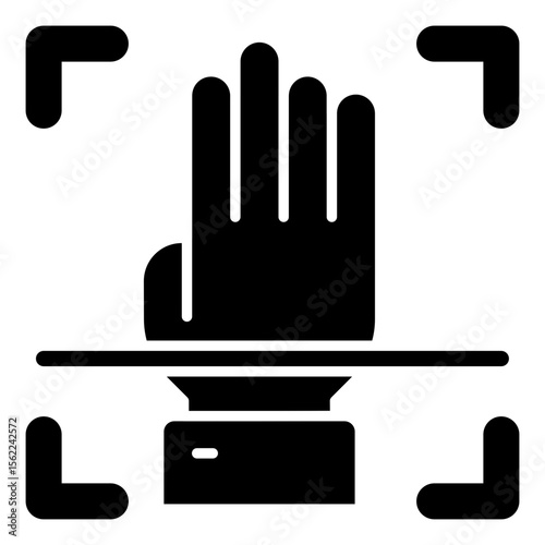A premium download icon of hand scan