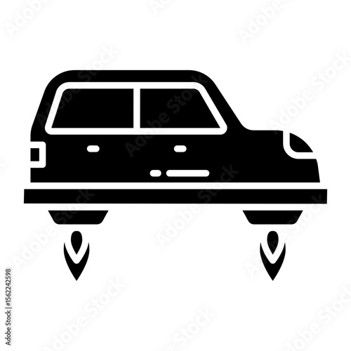 Fotografie A solid design icon of flying car