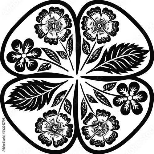 Black and white mandala