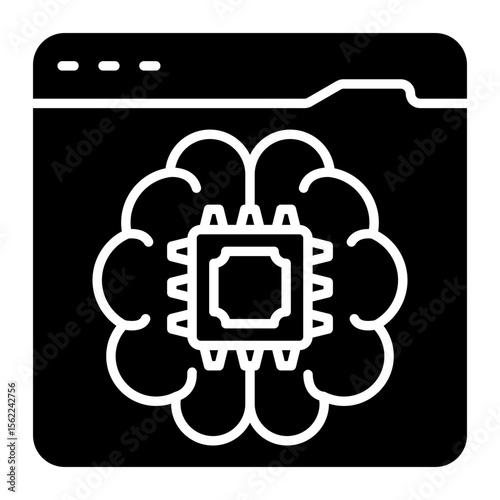 Premium download icon of brain chip