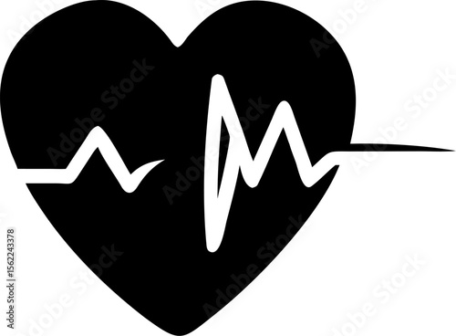 Heartbeat ECG Pulse Line Medical Health Symbol for Healthcare Design