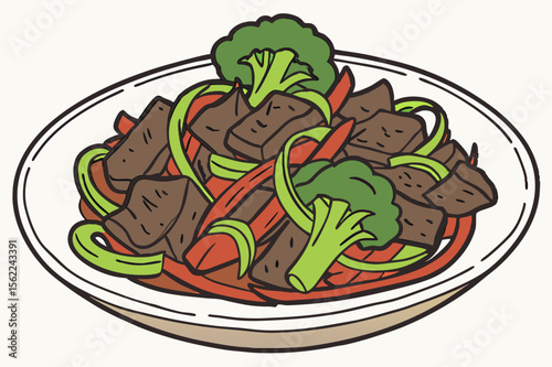 Beef Broccoli Stir Fry peppers asian food