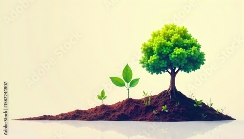 Vibrant Seed to Tree  A Modern Graphic Illustrating Business Growth and Evolution