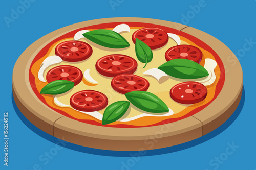 Delicious Margherita Pizza With Fresh Toppings italian food tomato