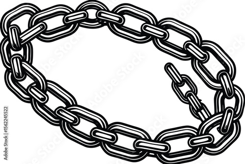 Interlocking Chain Links Strength, Unity, and Connection