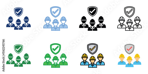 Rescue Team Icons Set Vector Multiple Style Collection