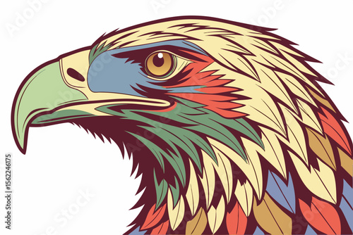 Colorful Eagle Head Profile bird