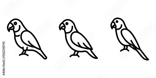 lorikeet outline or line icon design bundle.
