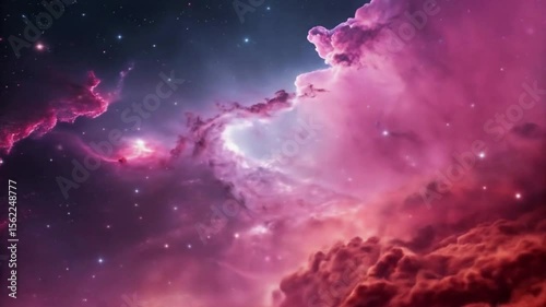 Pink nebula in deep outer space	