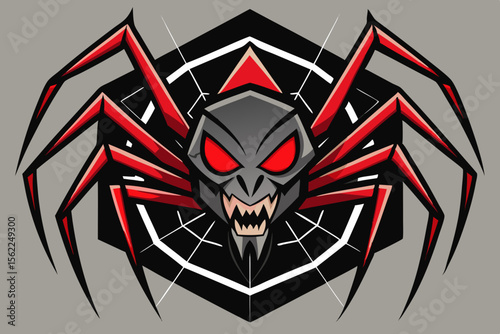 Fierce Red Eyed Spider Emblem arachnid insect