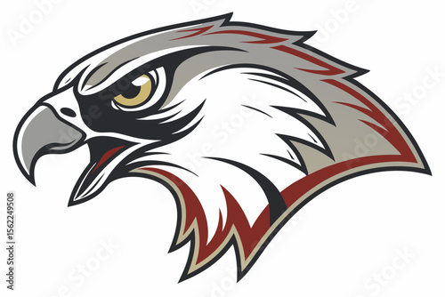 Stylized Falcon Head Emblem hawk bird