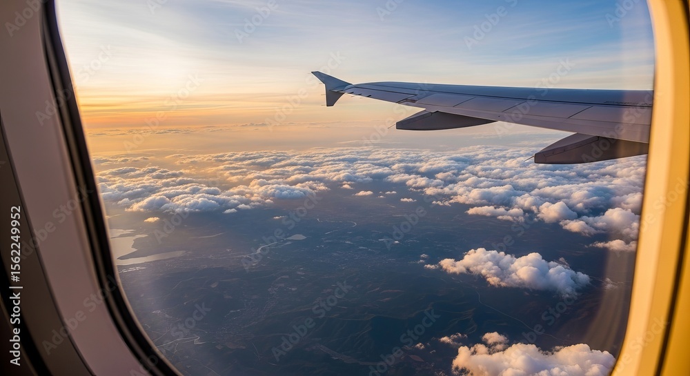 Obraz premium Breathtaking view through airplane window
