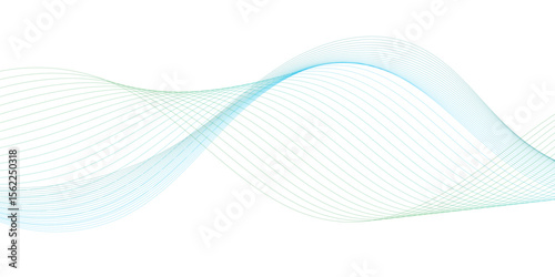 Abstract water colour wave element for design. Digital frequency track equalizer. Stylized line art background. Vector illustration. Wave with lines created using blend tool.