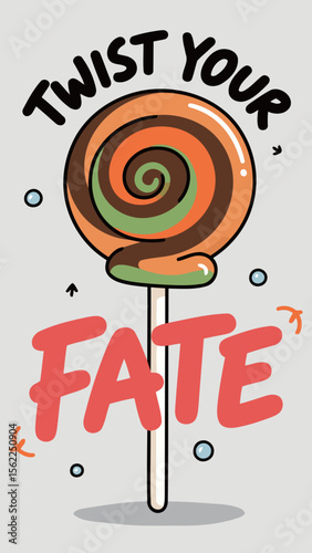 Twist Your Fate Lollipop Artwork Featuring Spiral Candy Design