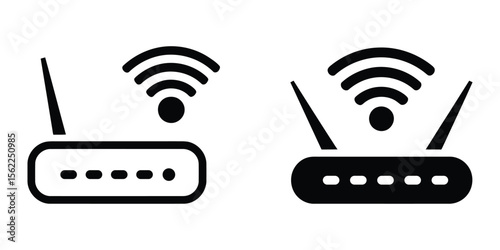 Wifi router icon set vector isolated on white background