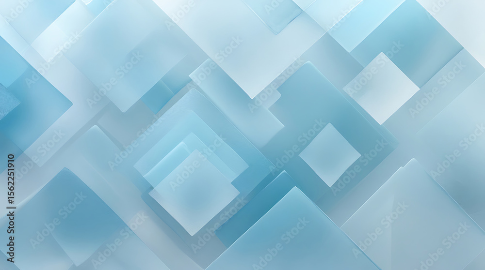 Obraz premium Abstract Geometric Composition with Overlapping Blue Squares