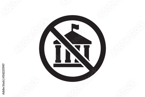 government protest symbol silhouette vector art illustration on white background