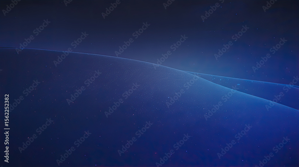 Fototapeta premium Deep blue abstract cosmic waves with subtle stardust image