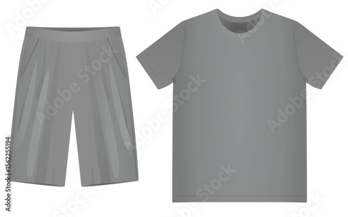 T shirt and shorts. vector illustration	
