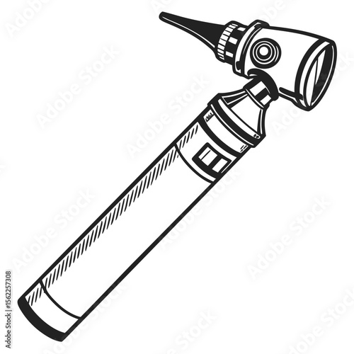 Creative Otoscope Vector Illustration | Medical Device Icon for Ear Examination, ENT Tools, and Healthcare Design