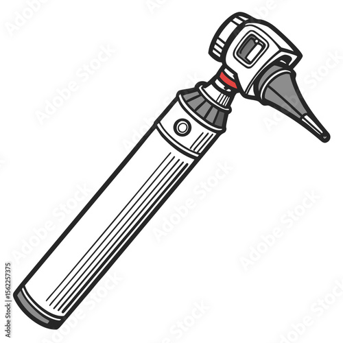 Creative Otoscope Vector Illustration | Medical Device Icon for Ear Examination, ENT Tools, and Healthcare Design