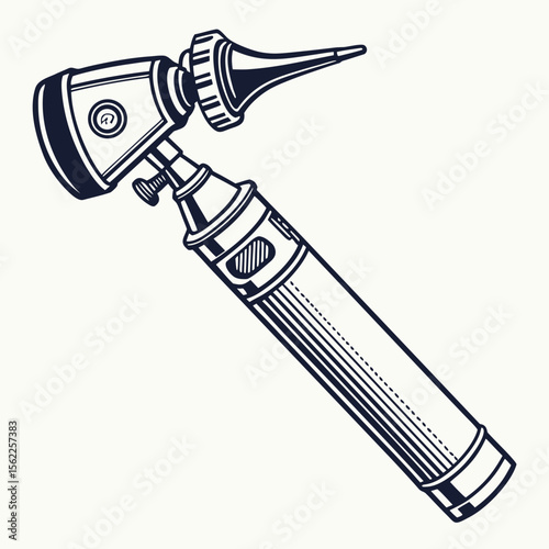 Creative Otoscope Vector Illustration | Medical Device Icon for Ear Examination, ENT Tools, and Healthcare Design