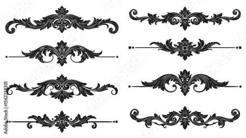 Victorian Text Divider with Decorative Swirls