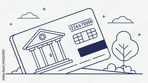 Bank card financial institution payment banking money credit debit design