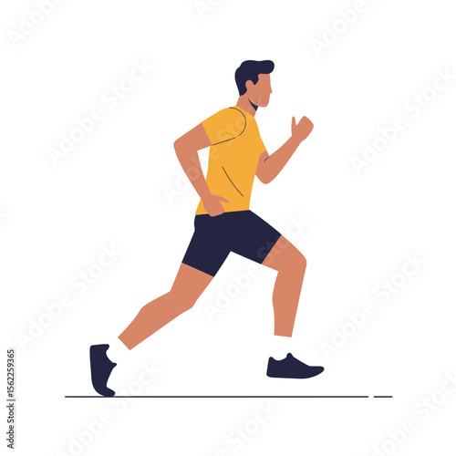 Dynamic Runner: A dynamic illustration depicts a person in mid-stride, embodying energy, motion, and the spirit of fitness.