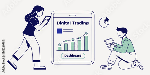 Digital trading dashboard analysis using mobile app for investment data