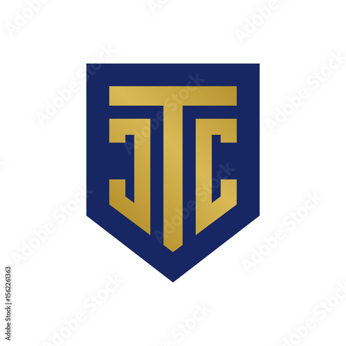 A strong, golden "JTC" monogram enclosed within a dark blue shield shape, conveying protection, heritage, and premium quality