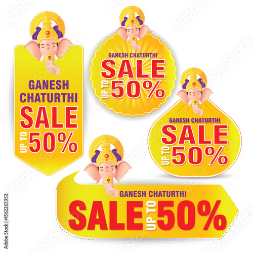 Ganesh Chaturthi sale banner. Vector illustration.