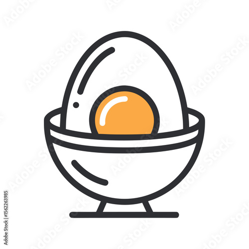 Boiled egg outline icon vector illustration