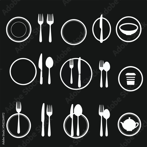 set of restaurant icons.set of kitchen tools