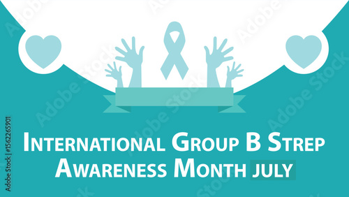 International Group B Strep Awareness Month july web vector banner design illustration