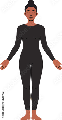 Finding Inner Peace A Woman in a Posture of Tranquility and Mindfulness