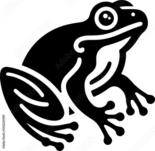 vector sketch illustration silhouette icon logo symbol mascot animal frog as a depiction of a company that can follow the times